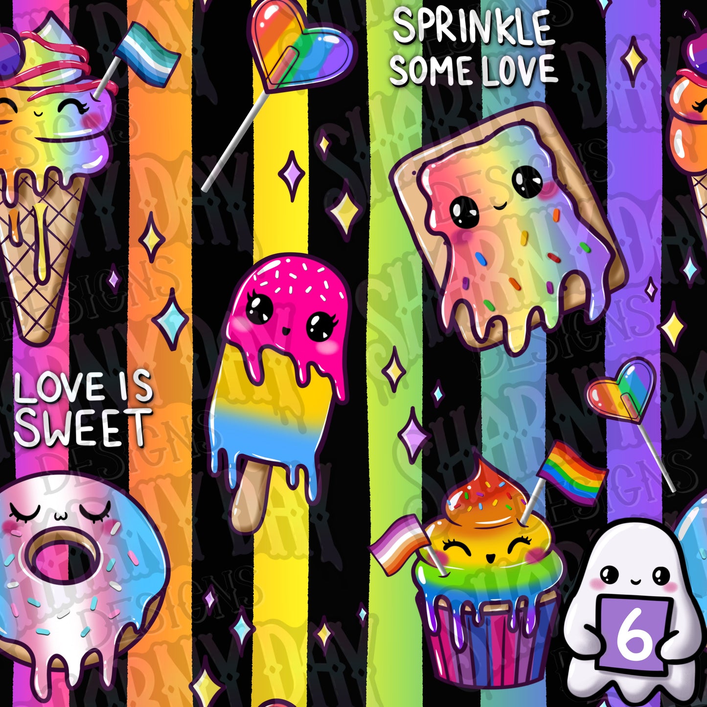 Kawaii Pride Sweet Treats Exclusive Seamless Pattern