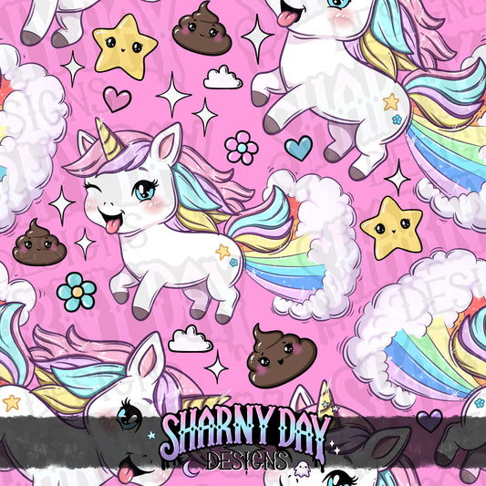 Silly Kawaii Unicorns Exclusive Seamless Pattern Design