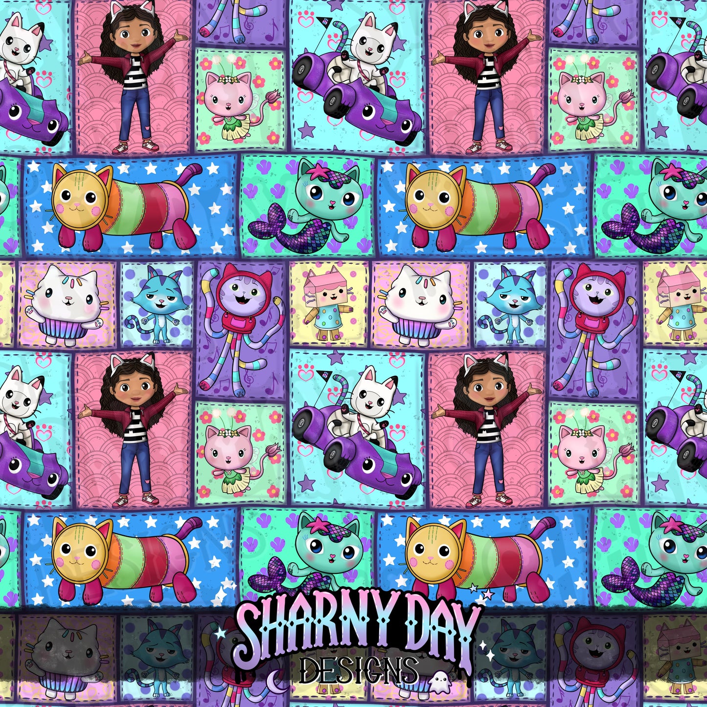 Gabby Girl & Friends non-exclusive Seamless Pattern Design