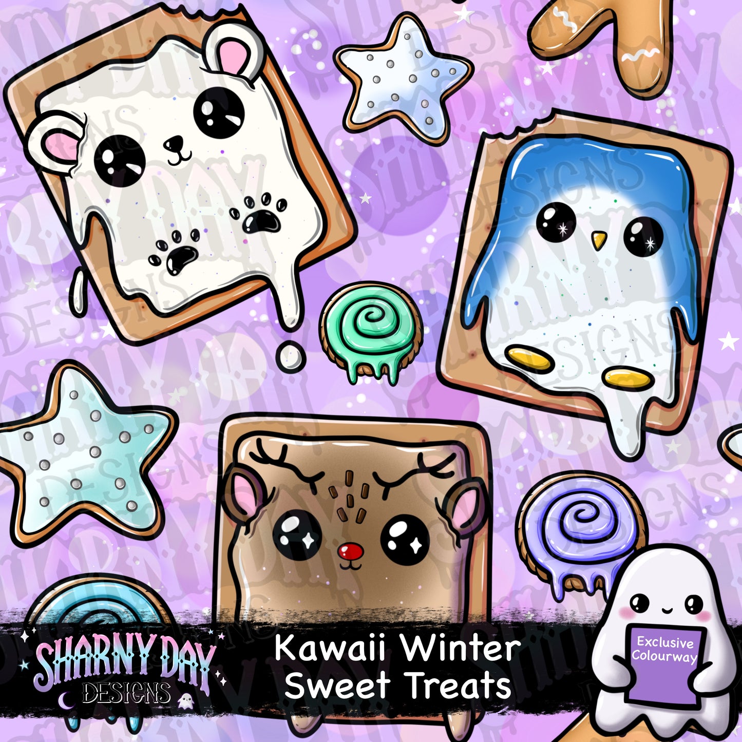 Kawaii Festive Sweet Treats Exclusive Seamless Pattern Desig