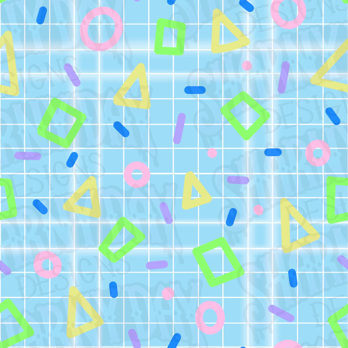 Pastel Retro Grid Non-exclusive Seamless Patterns - Bundle of 5