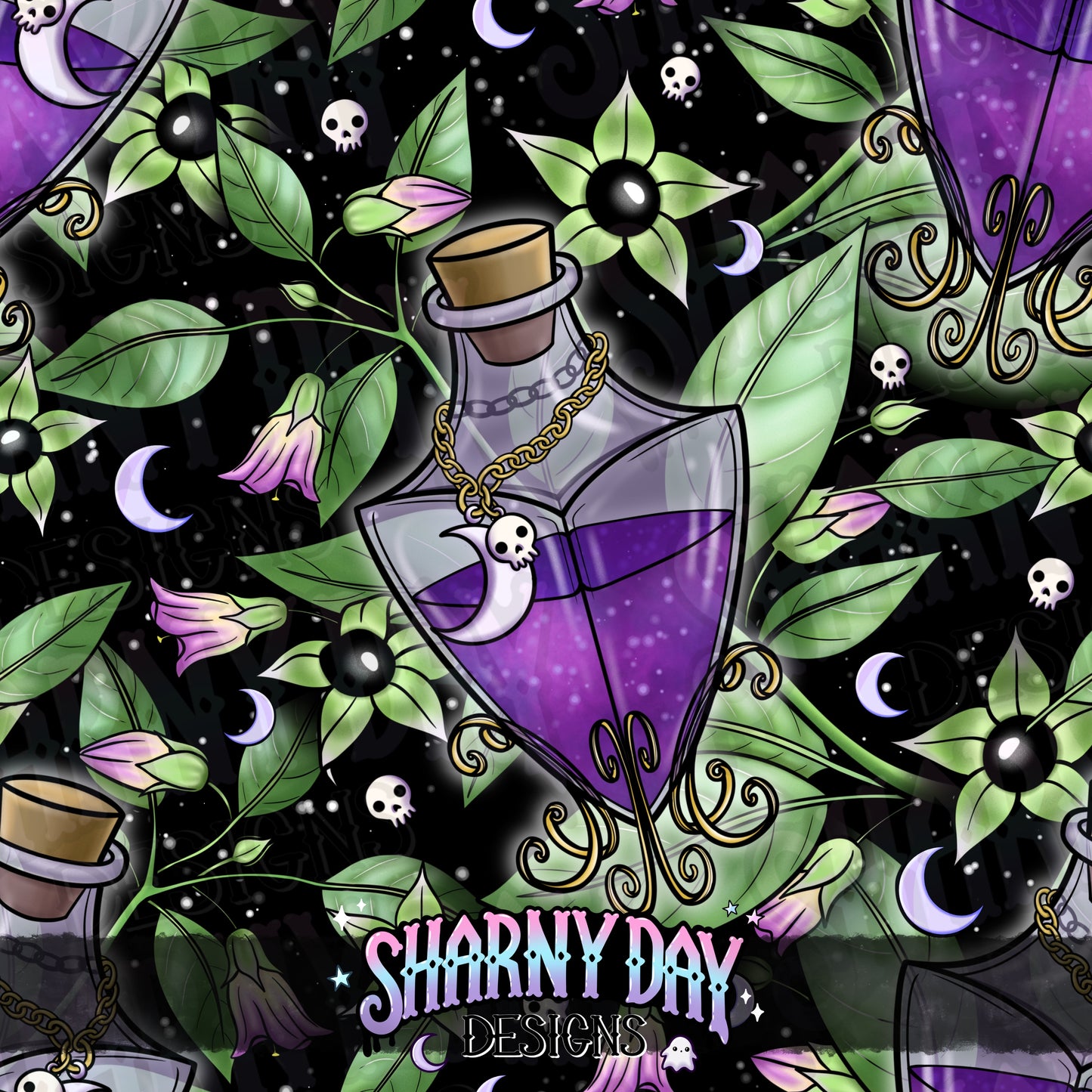 HEXTOBER - Belladonna Limited Exclusive Seamless Pattern