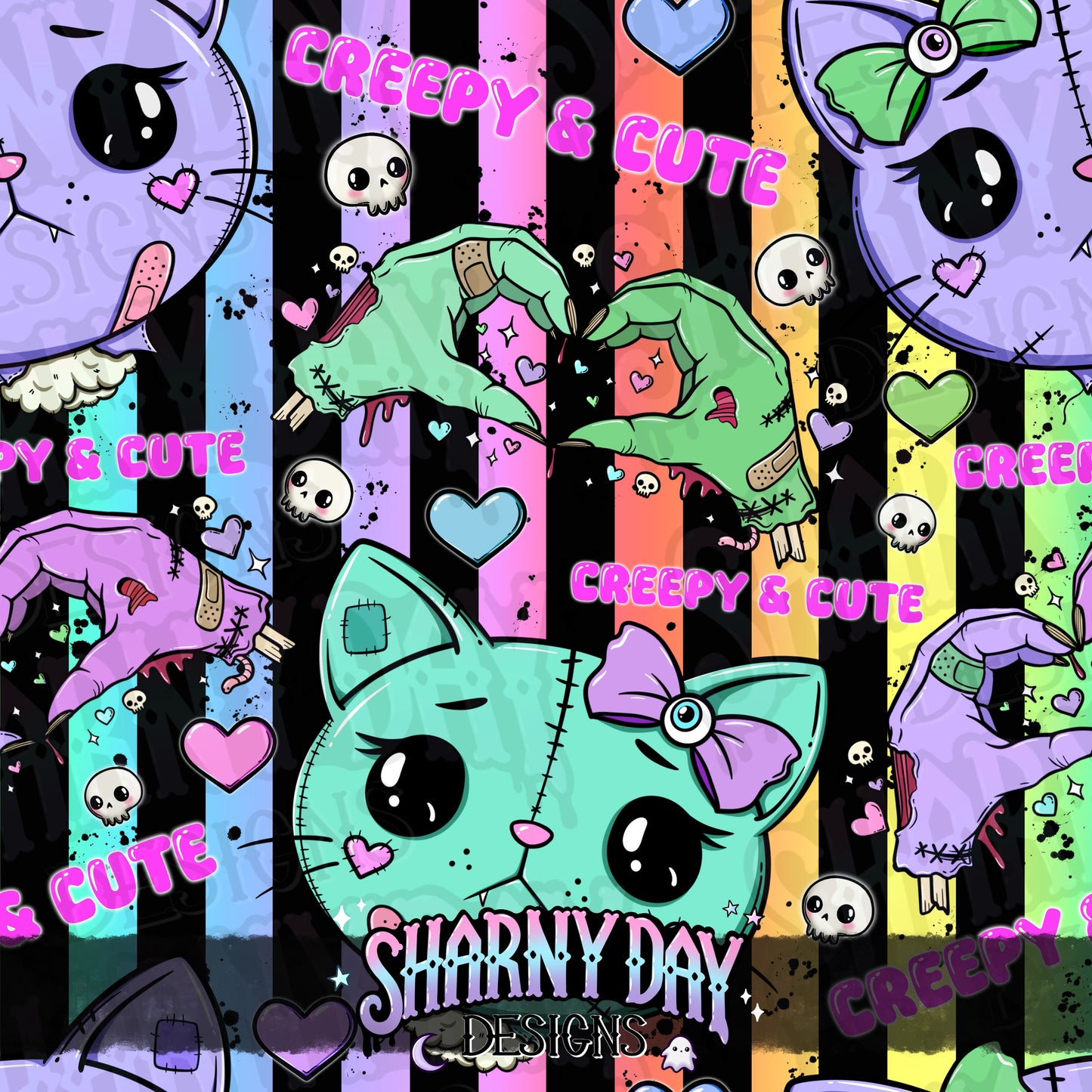 Gurokawa Kitty Exclusive Seamless Pattern Design