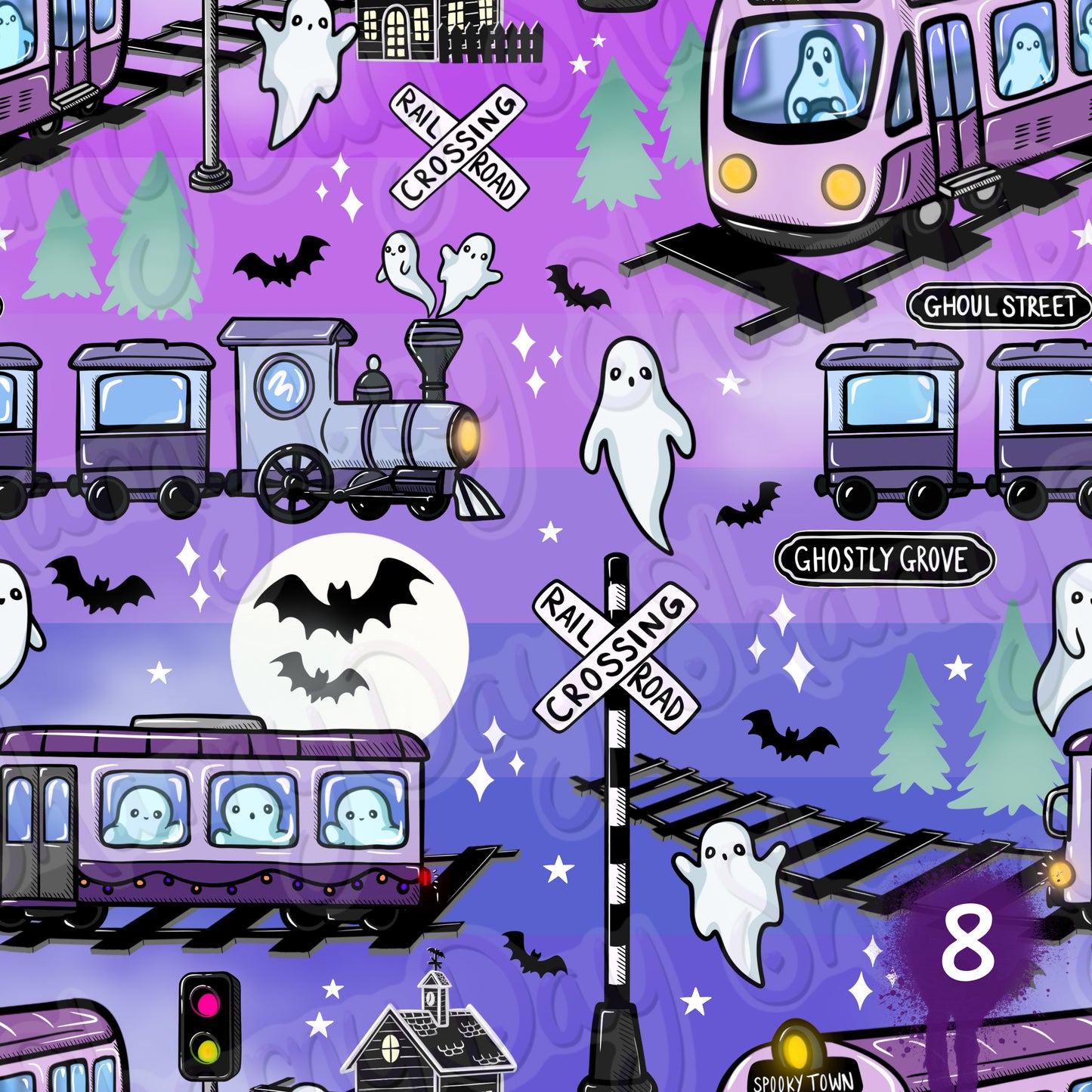 Train to Ghost Town Exclusive Seamless Pattern