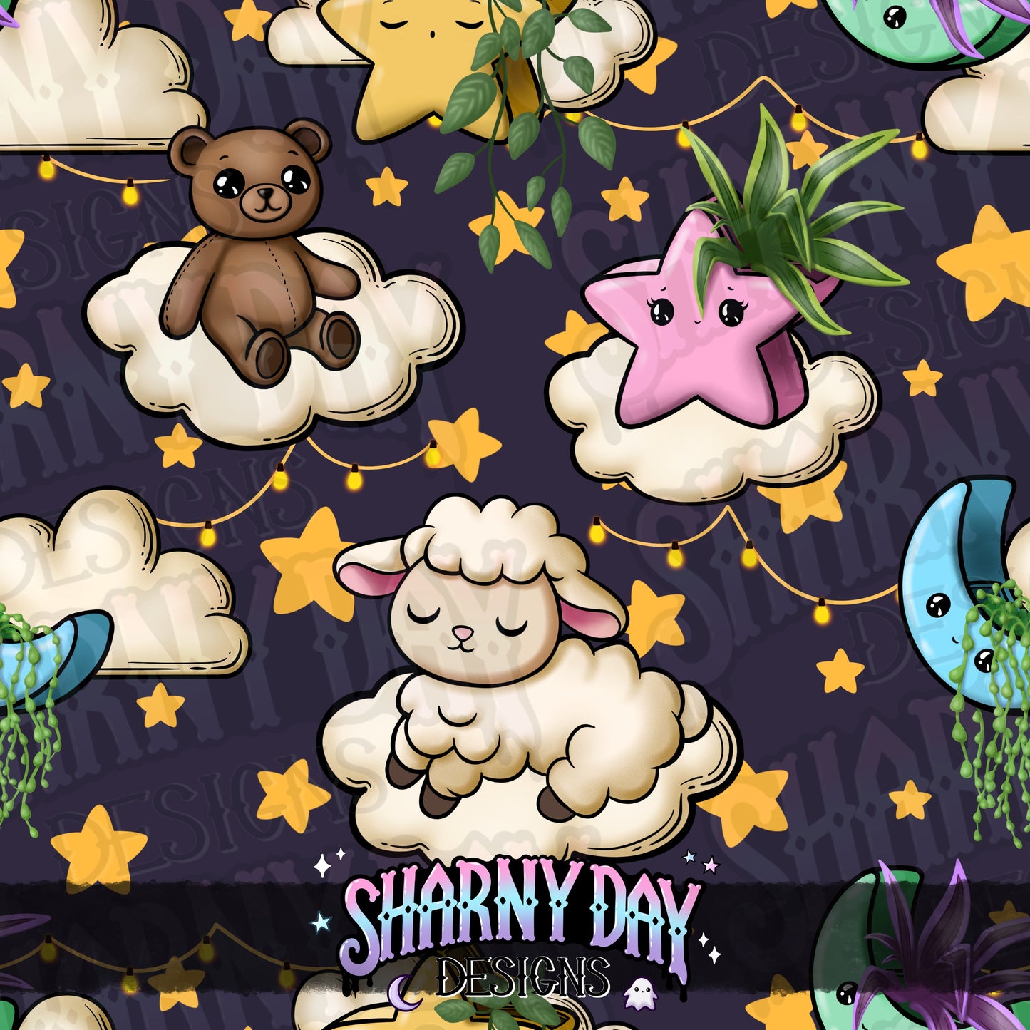 Sleepy Cozy Exclusive Seamless Pattern Design