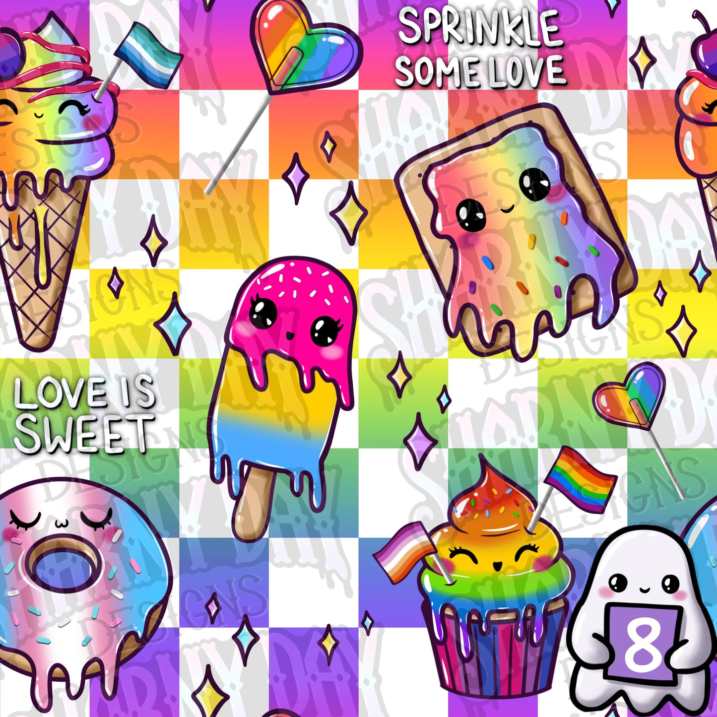 Kawaii Pride Sweet Treats Exclusive Seamless Pattern