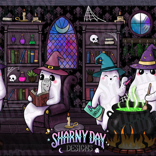 Witchy Ghosties Exclusive Seamless Pattern Design