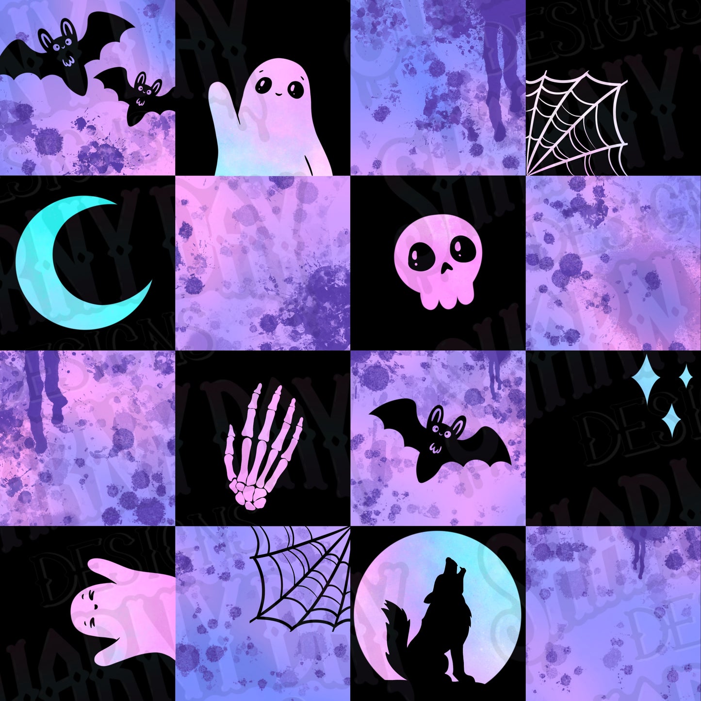 Spoopy Check non-exclusive Seamless Pattern Design