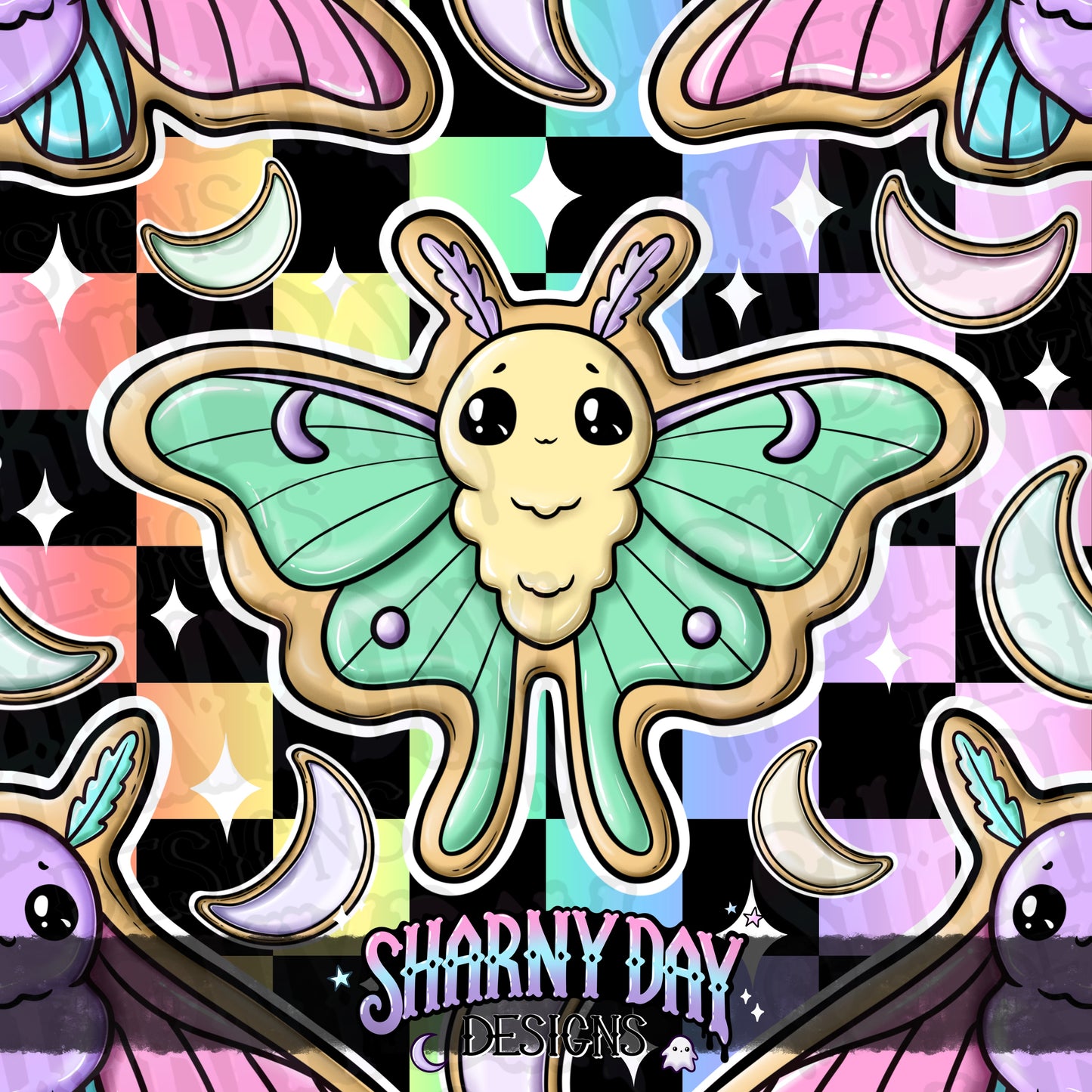 HEXTOBER - Moth Cookies Exclusive Seamless Pattern Design