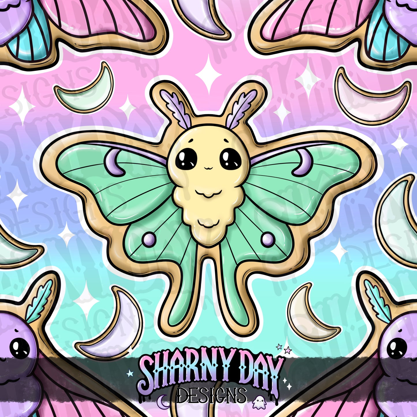 HEXTOBER - Moth Cookies Exclusive Seamless Pattern Design