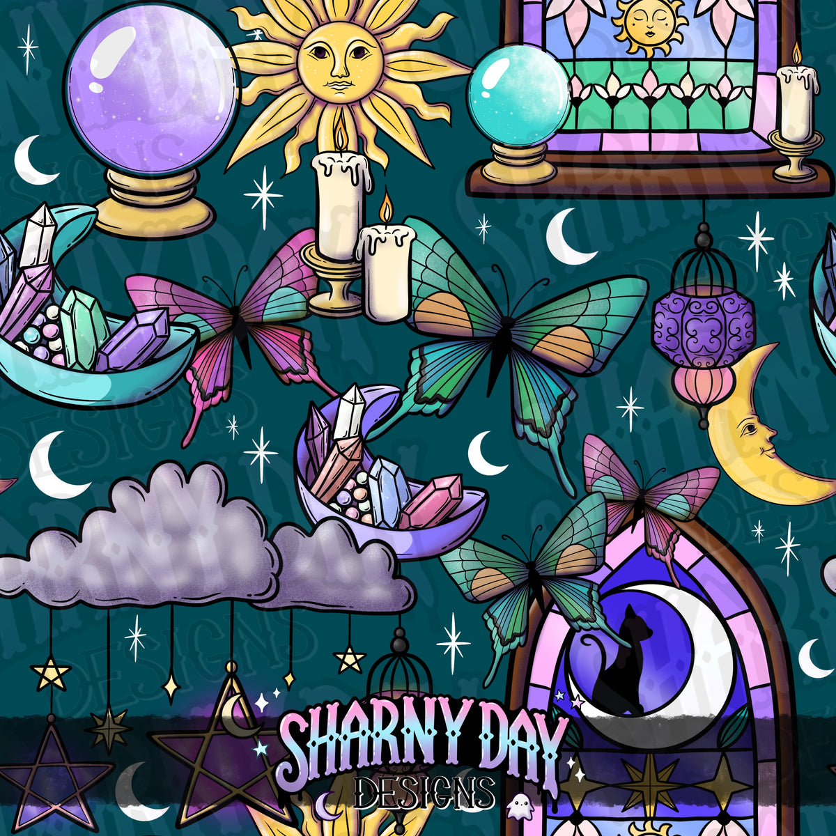 HEXTOBER - Whimsical Vibes non-exclusive Seamless Pattern Design