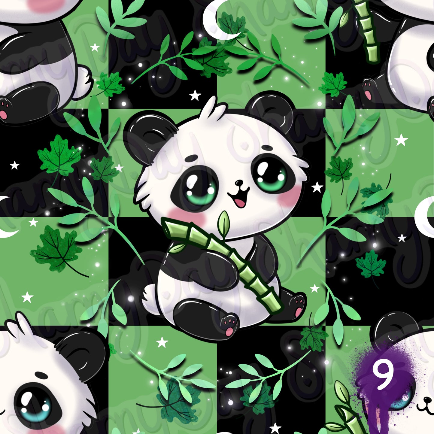Kawaii Pandas Exclusive Seamless Pattern
