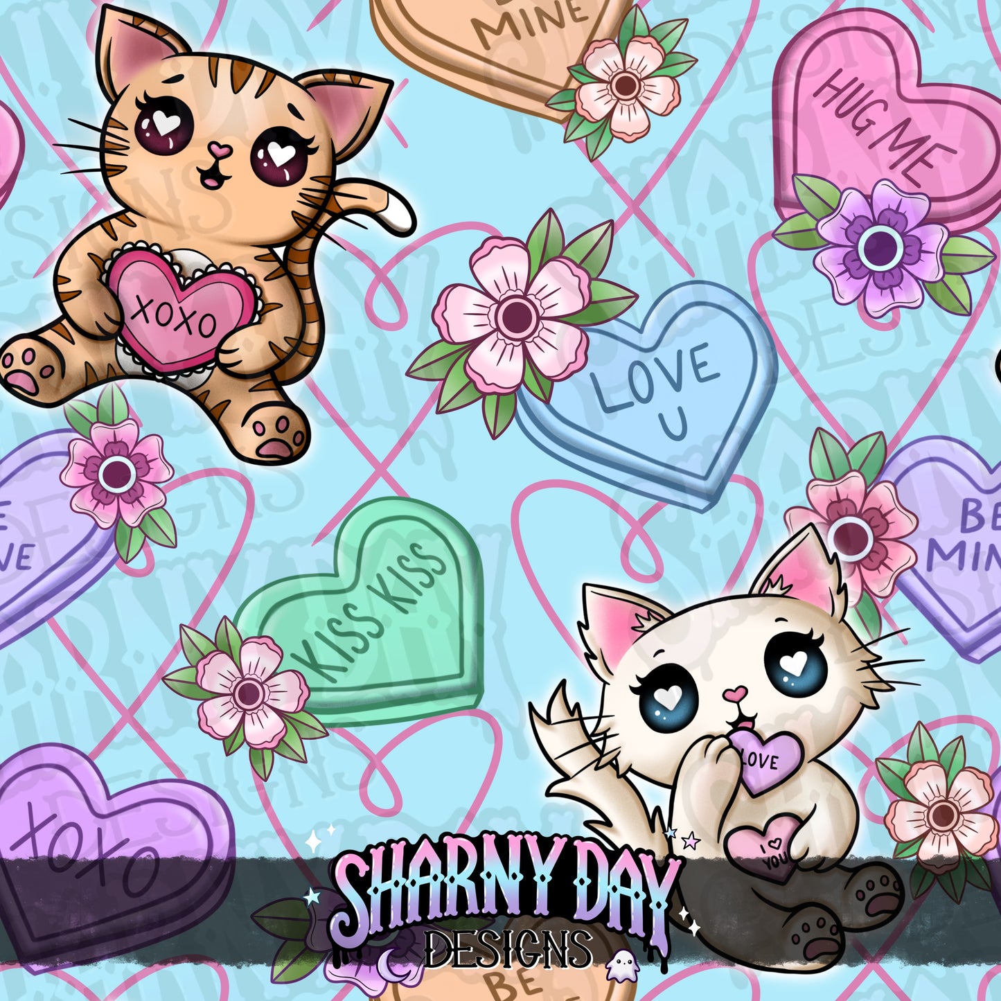 Kitty Sweethearts Exclusive Seamless Pattern Design