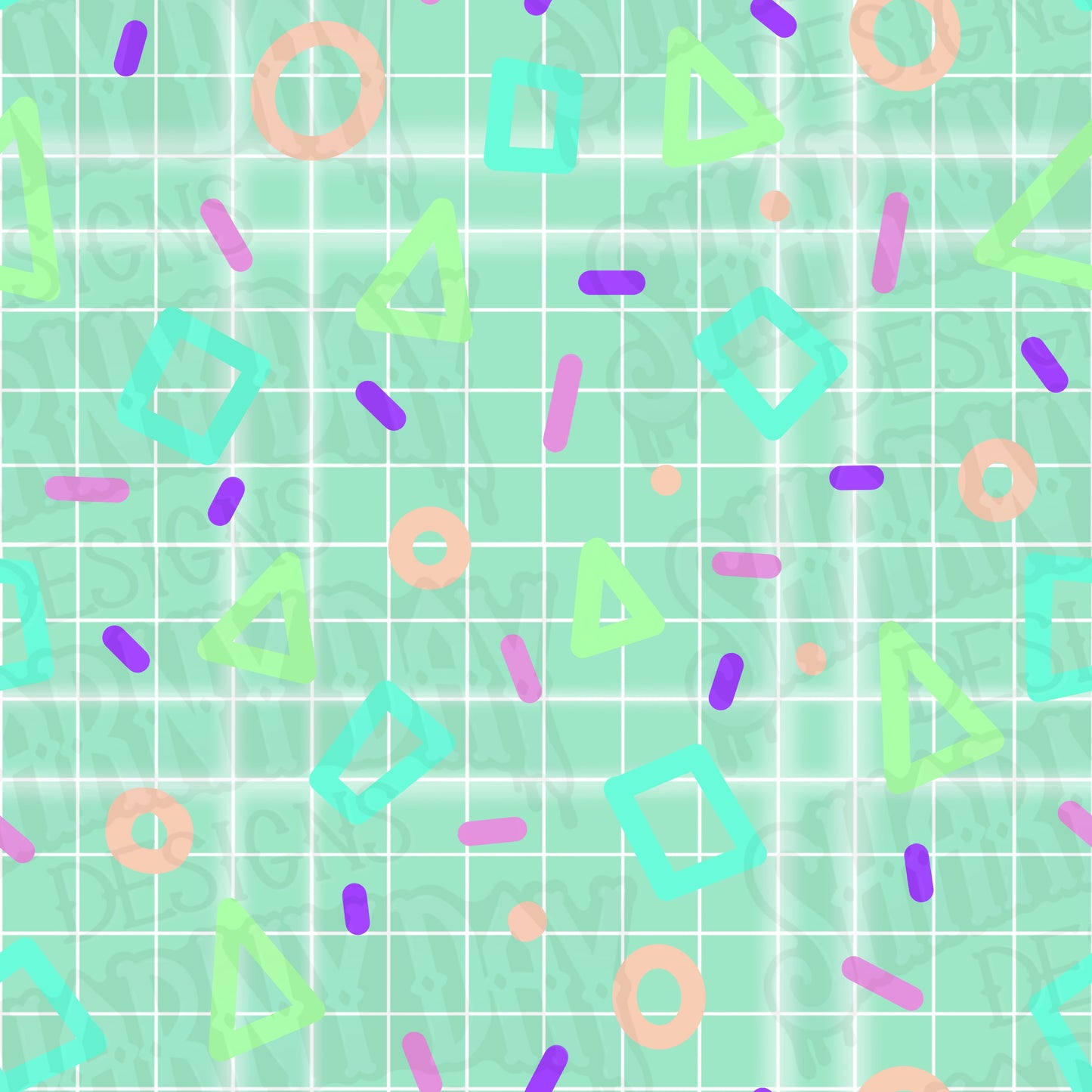 Pastel Retro Grid Non-exclusive Seamless Patterns - Bundle of 5