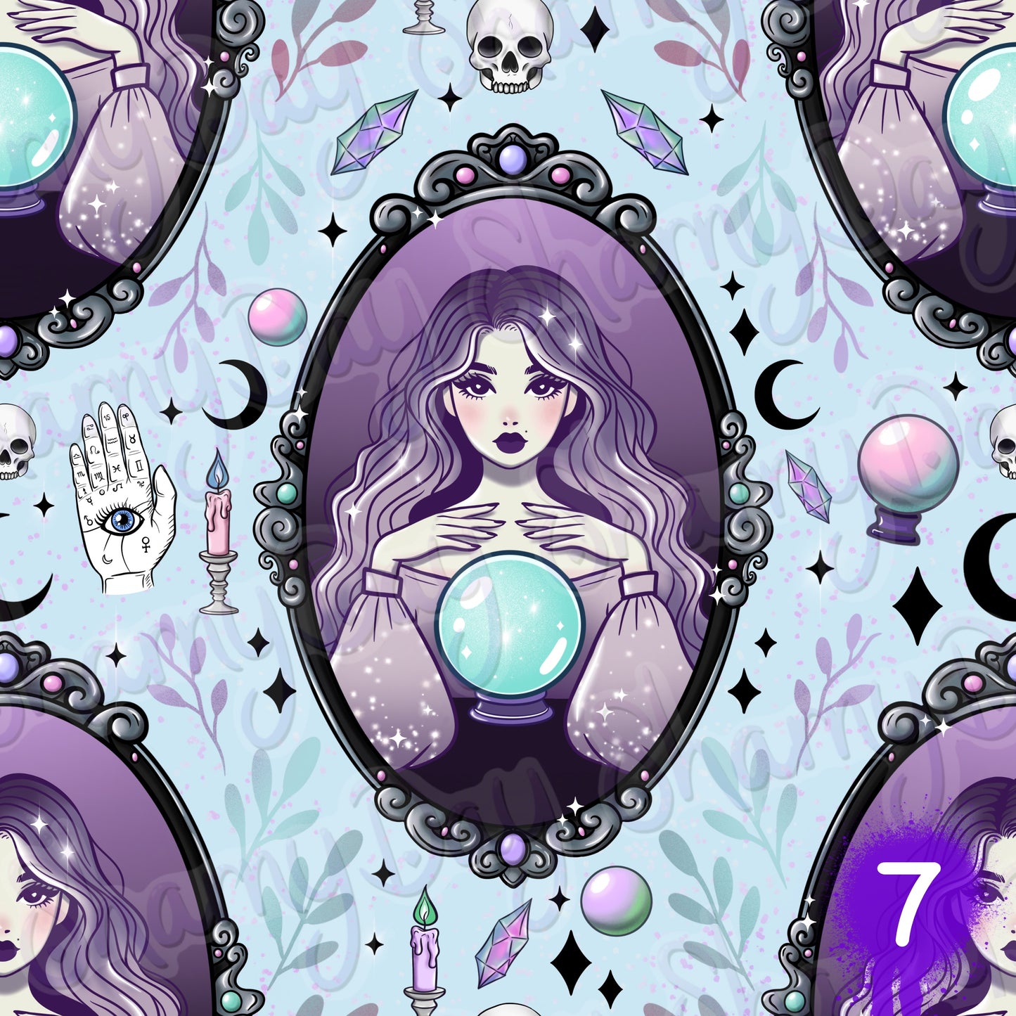 Fortune Teller Exclusive Seamless Pattern