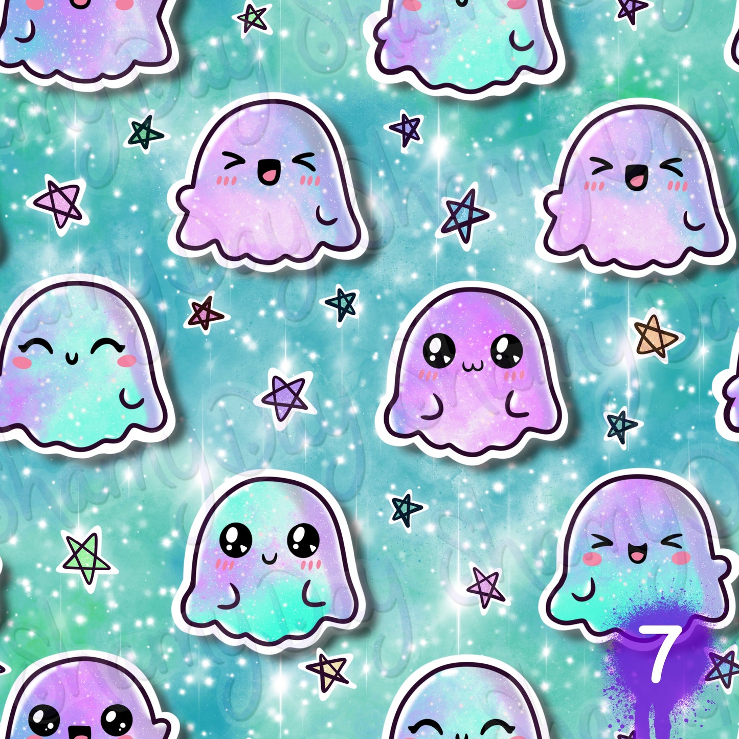Galaxy Ghosts Exclusive Seamless Pattern