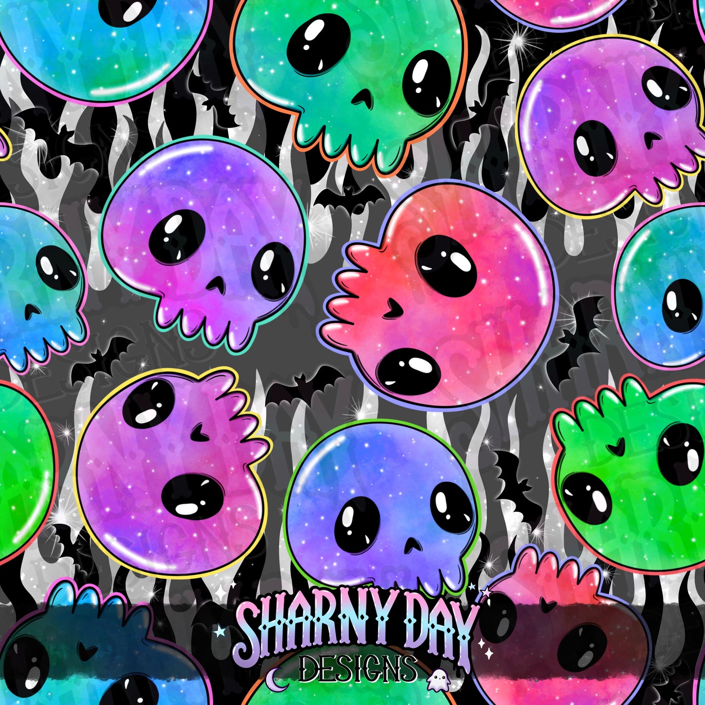 Galaxy Skulls Exclusive Seamless Pattern Design