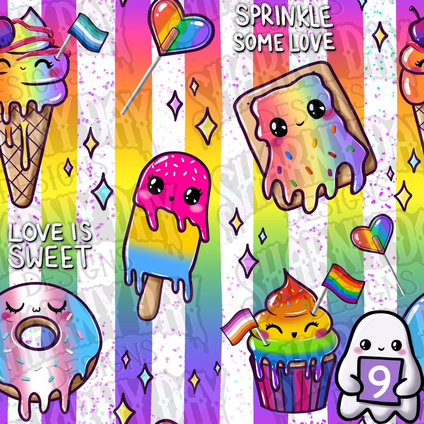 Kawaii Pride Sweet Treats Exclusive Seamless Pattern