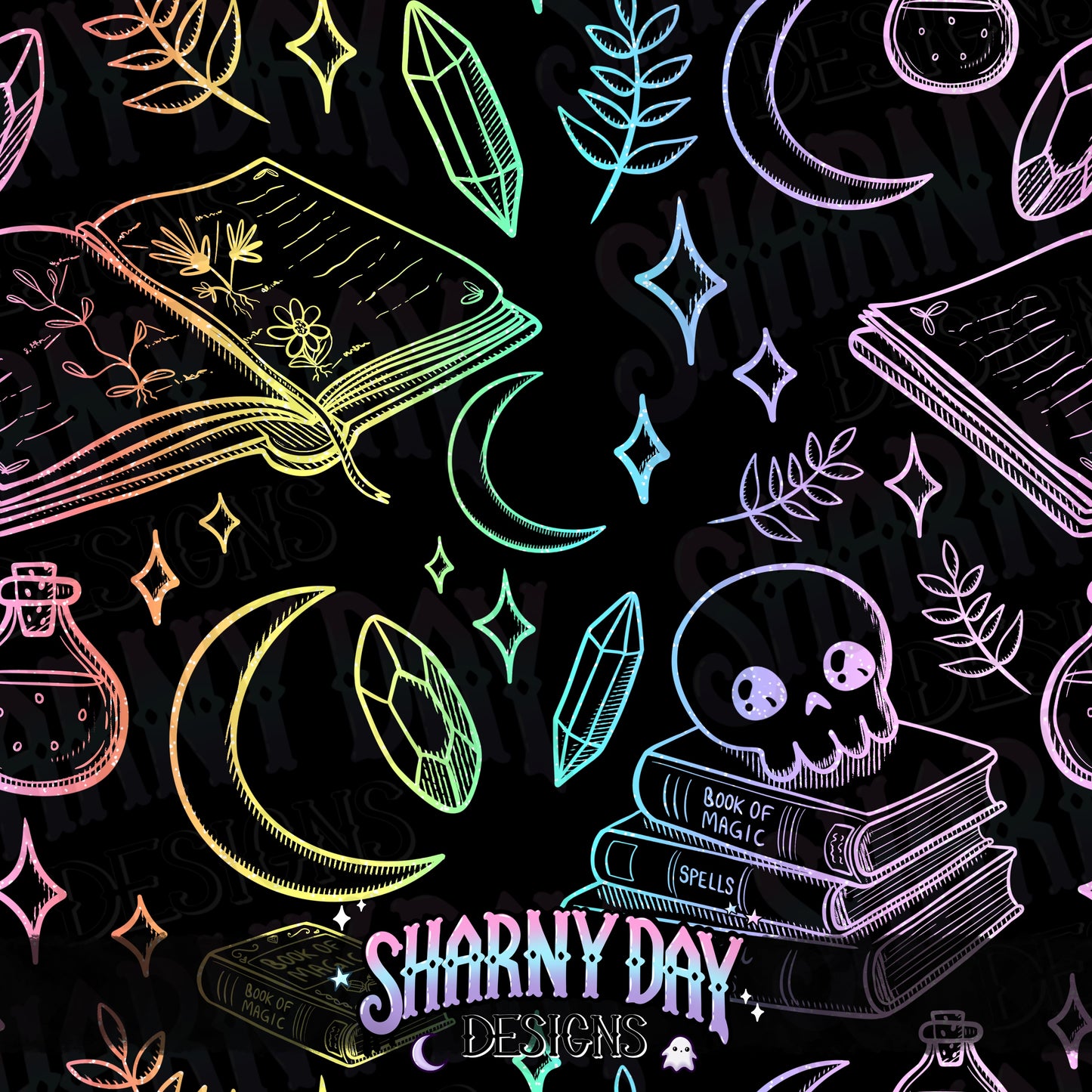 HEXTOBER - Spell Books non-exclusive Seamless Pattern Design