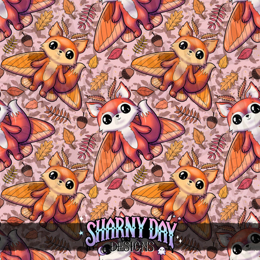 Kawaii Fox Moth Exclusive Seamless Pattern Design