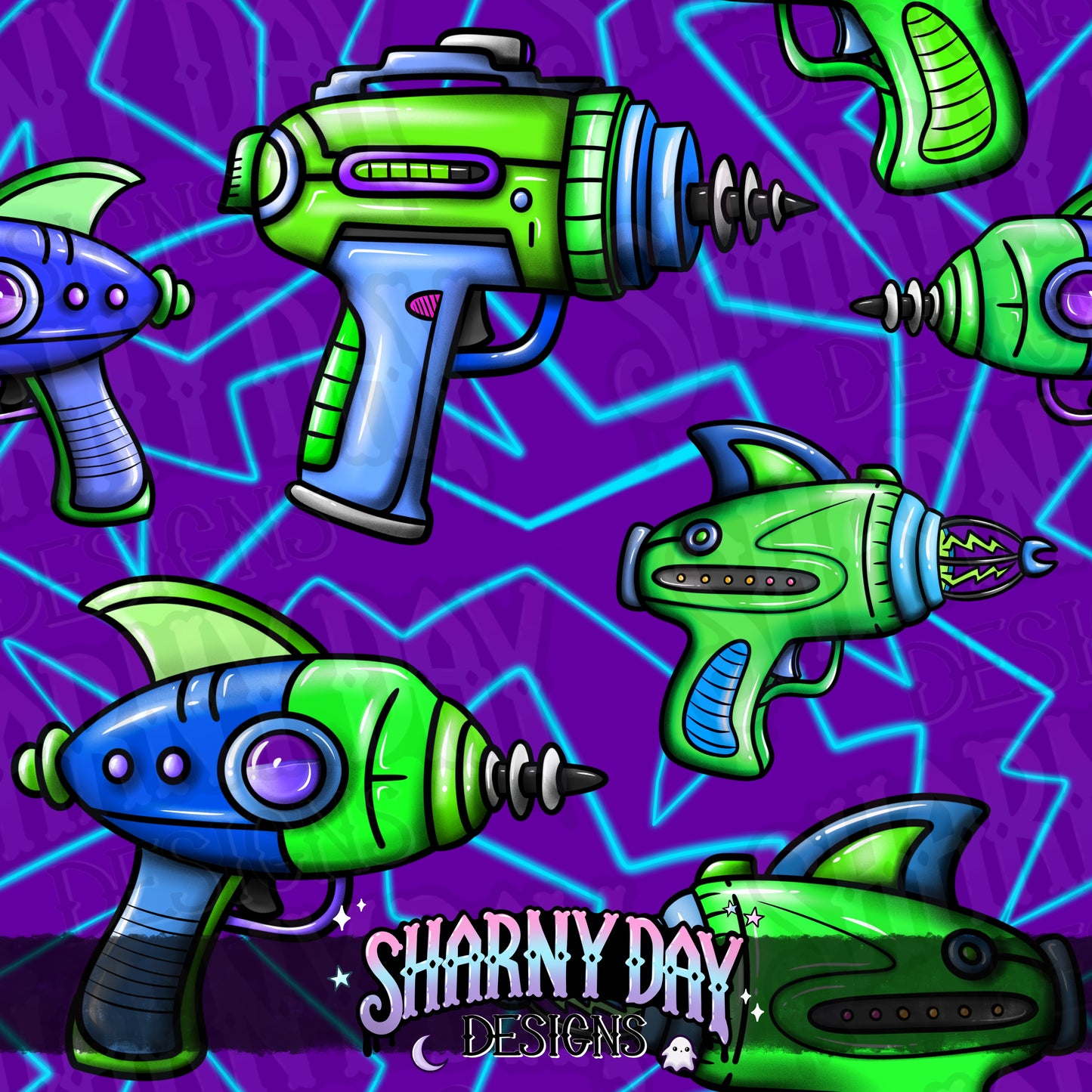 Rayguns Exclusive Seamless Pattern Design