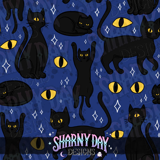 MOXTOBER - Black Cats (Shadow) - Limited Seamless Pattern Design