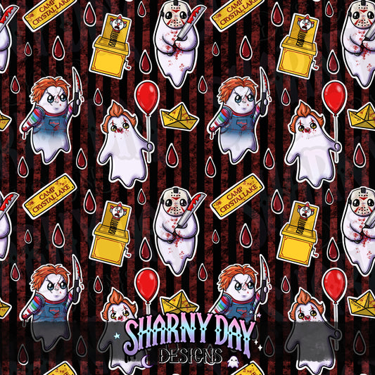 HEXTOBER - Horror Ghosties Exclusive Seamless Pattern Design