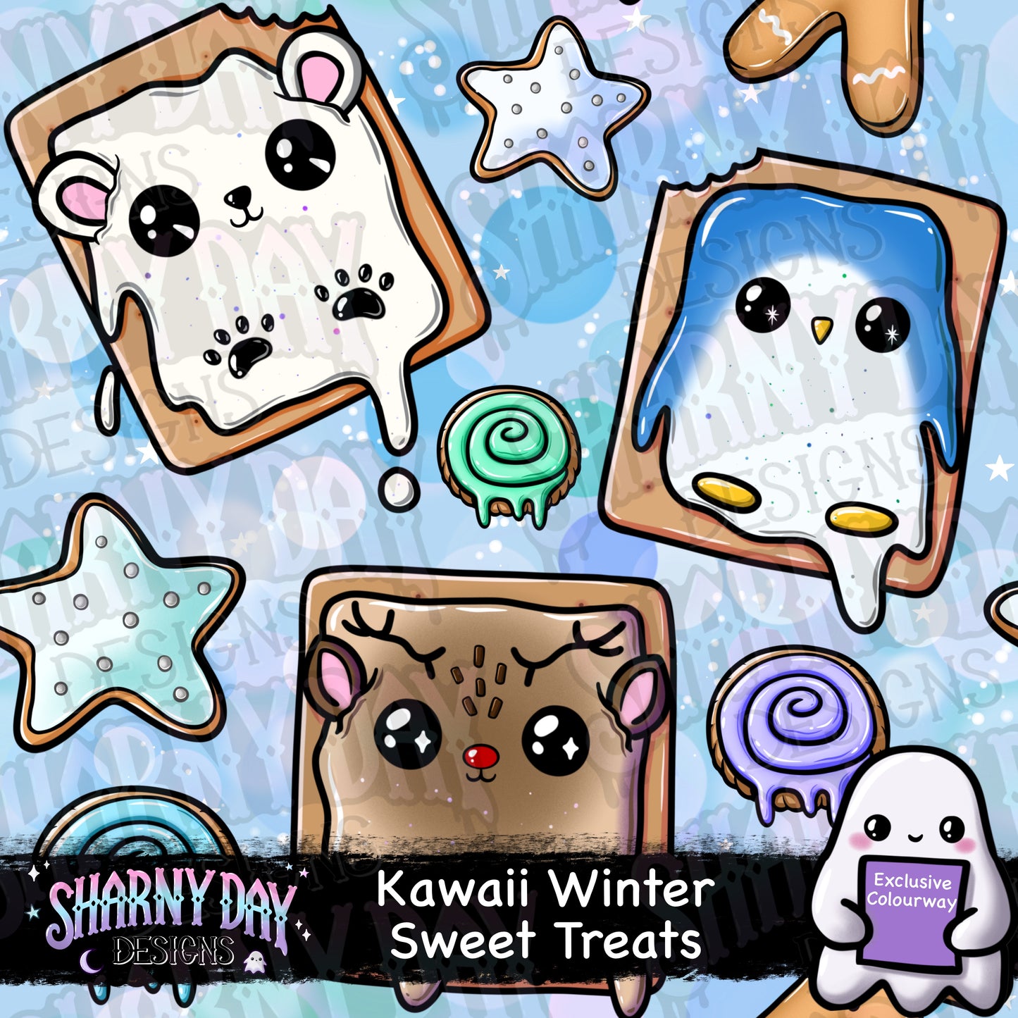 Kawaii Festive Sweet Treats Exclusive Seamless Pattern Desig