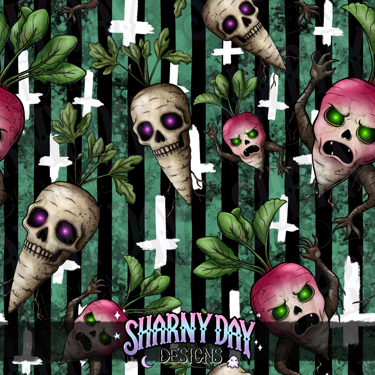 Angry Veggies Exclusive Seamless Pattern Design