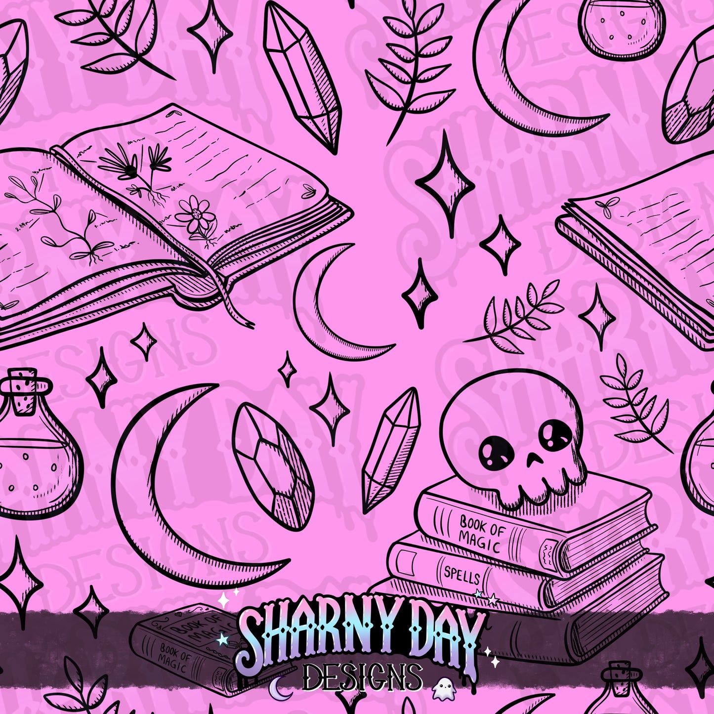 HEXTOBER - Spell Books non-exclusive Seamless Pattern Design