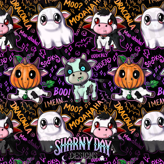 Spoopy Cows Exclusive Seamless Pattern Design
