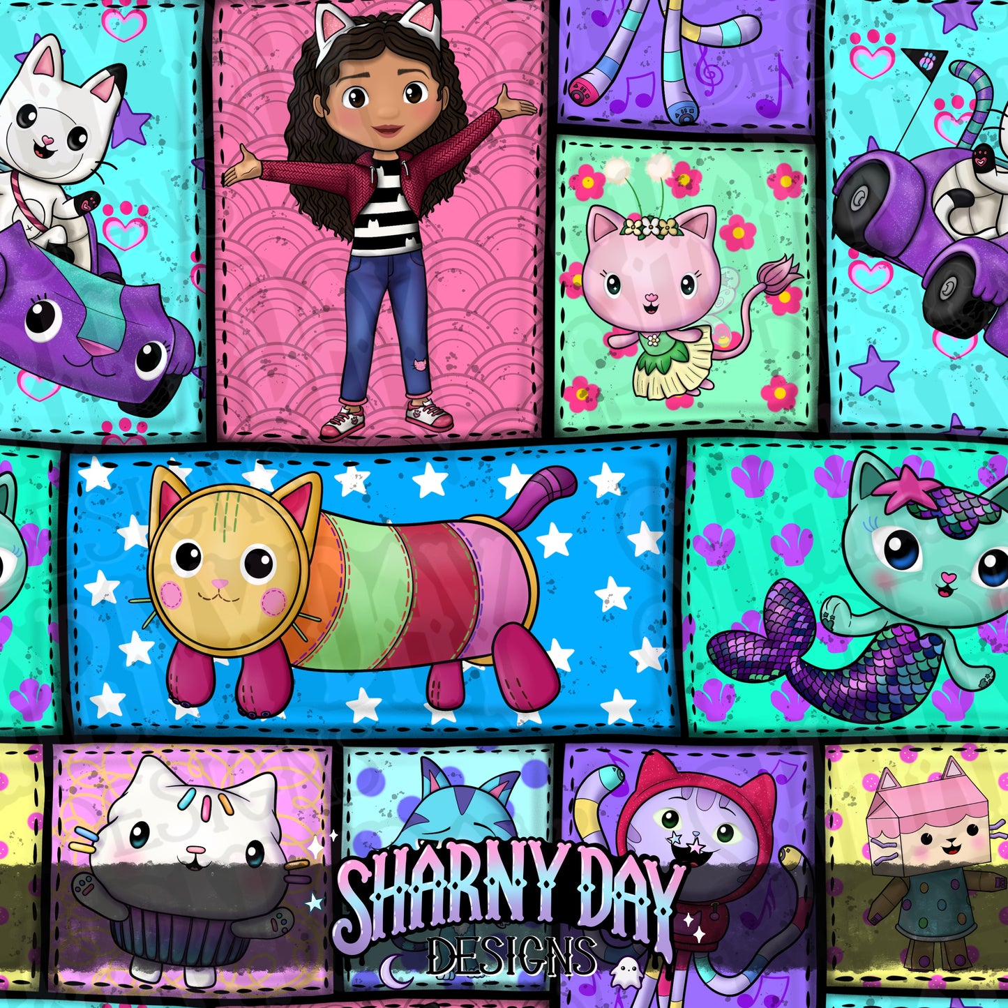 Gabby Girl & Friends non-exclusive Seamless Pattern Design