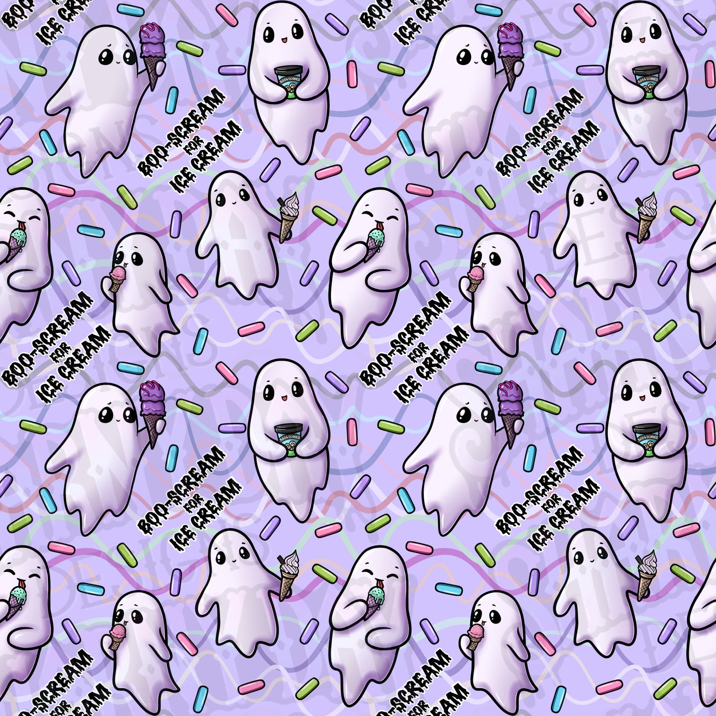 Boo-Scream for Ice Cream Exclusive Seamless Pattern Design