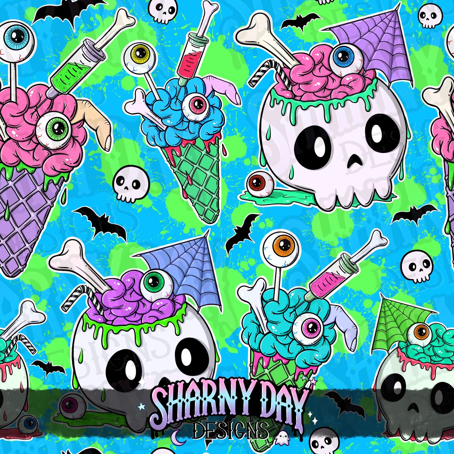Zombie Sweet Treats Exclusive Seamless Pattern Design