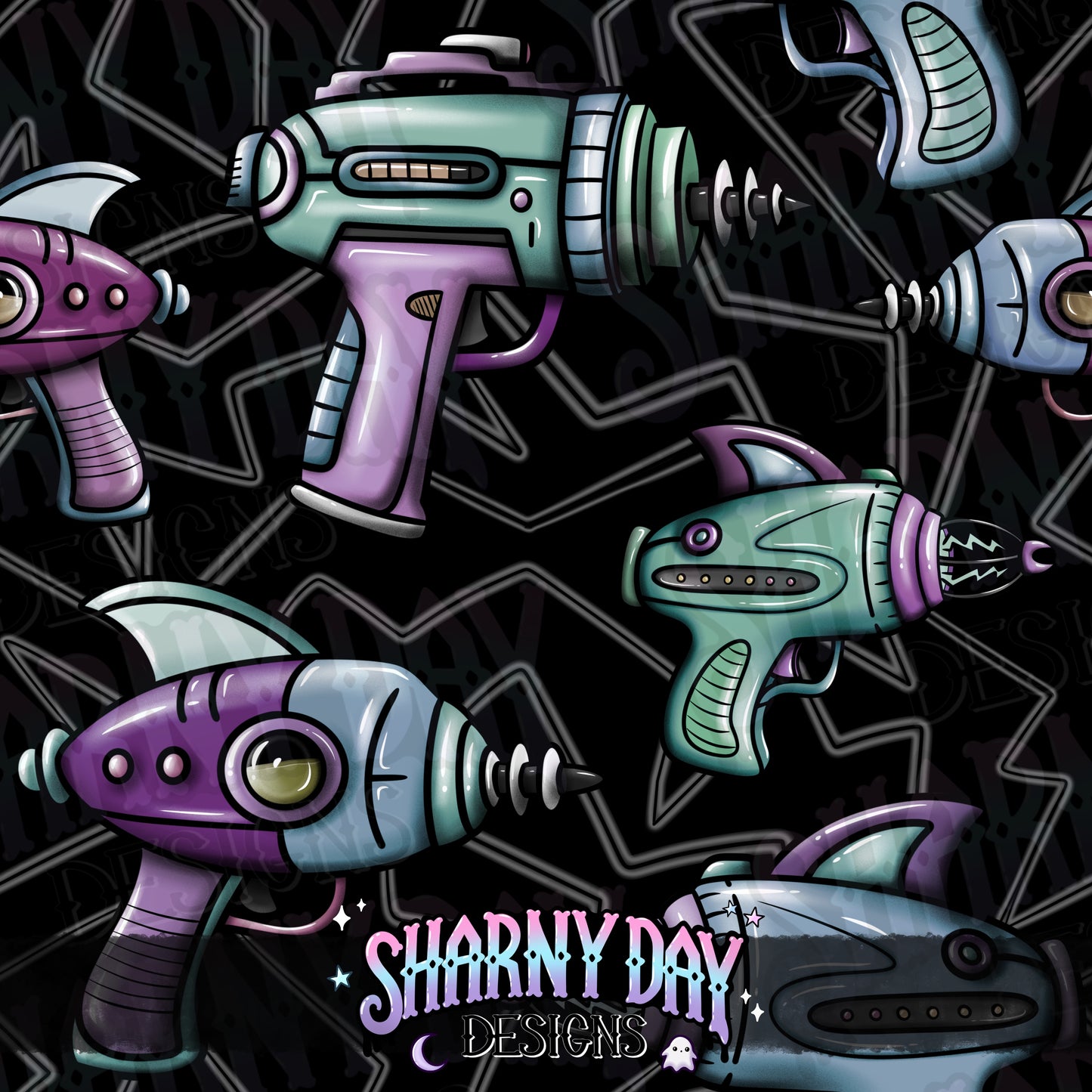 Rayguns Exclusive Seamless Pattern Design