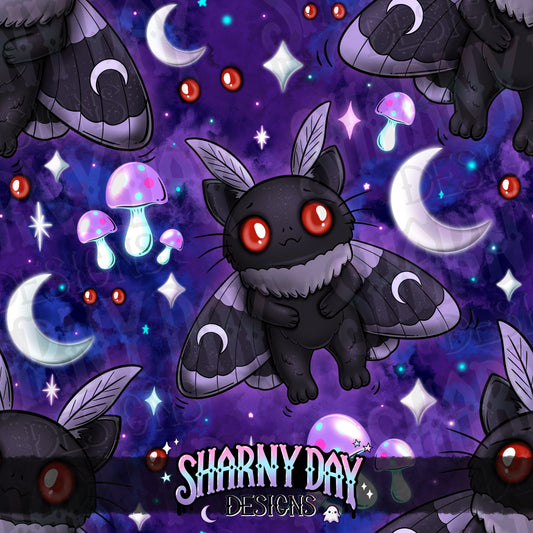 Kitty Mothman Exclusive Seamless Pattern Design