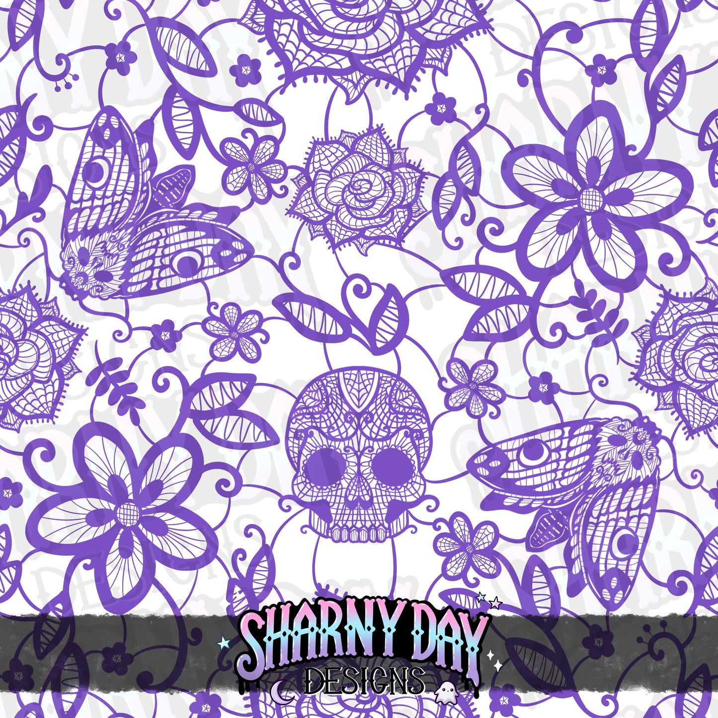 HEXTOBER - Gothic Floral Lace non-exclusive Seamless Pattern Design