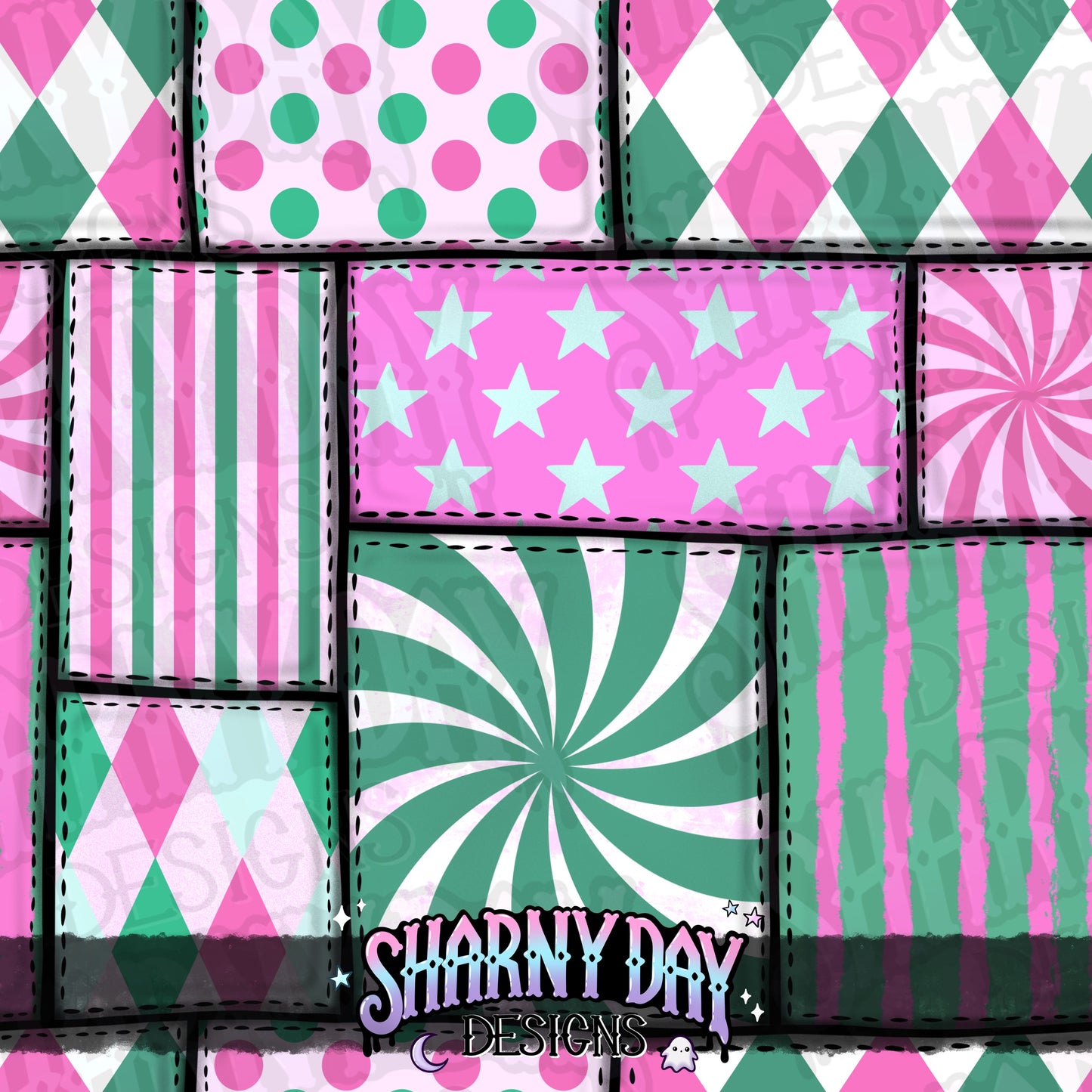 HEXTOBER - Circus Patchwork non-exclusive Seamless Pattern Design