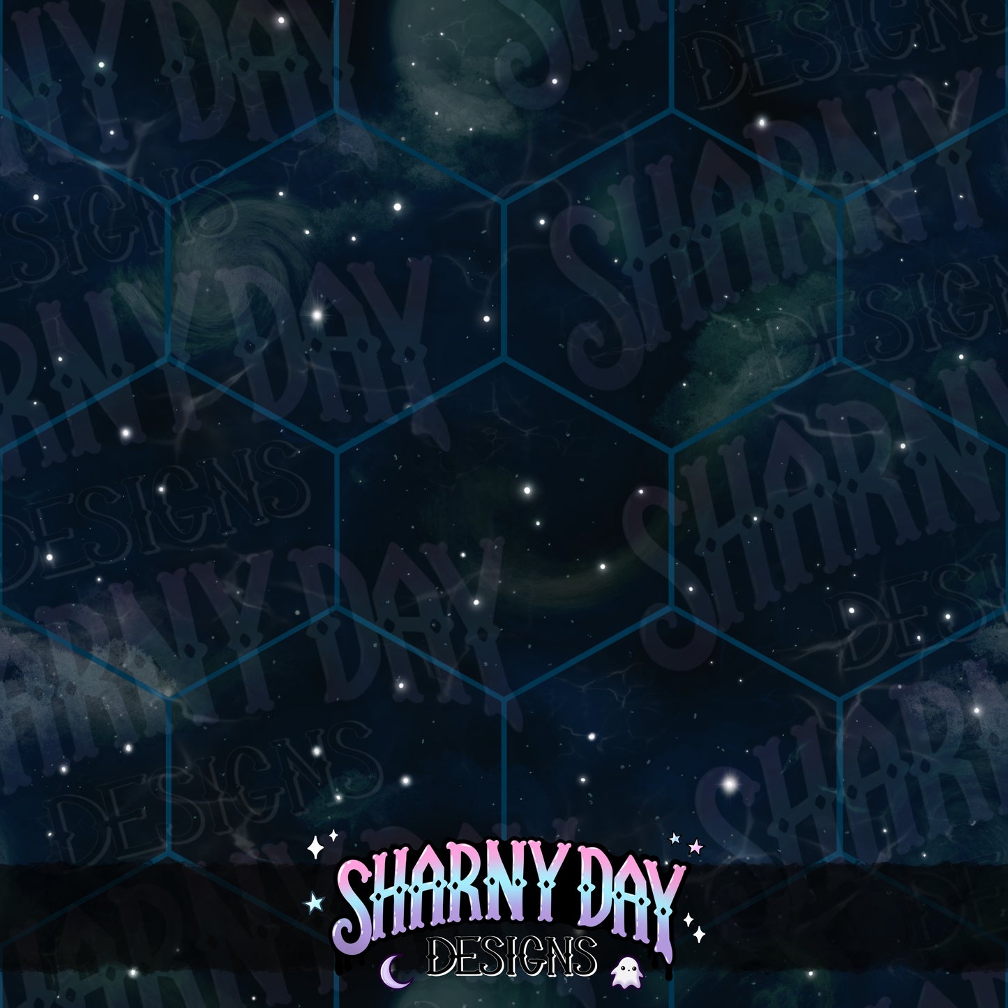 HEXTOBER - Galaxy Honeycomb non-exclusive Seamless Pattern Design