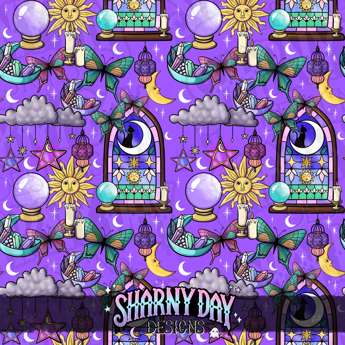 HEXTOBER - Whimsical Vibes non-exclusive Seamless Pattern Design