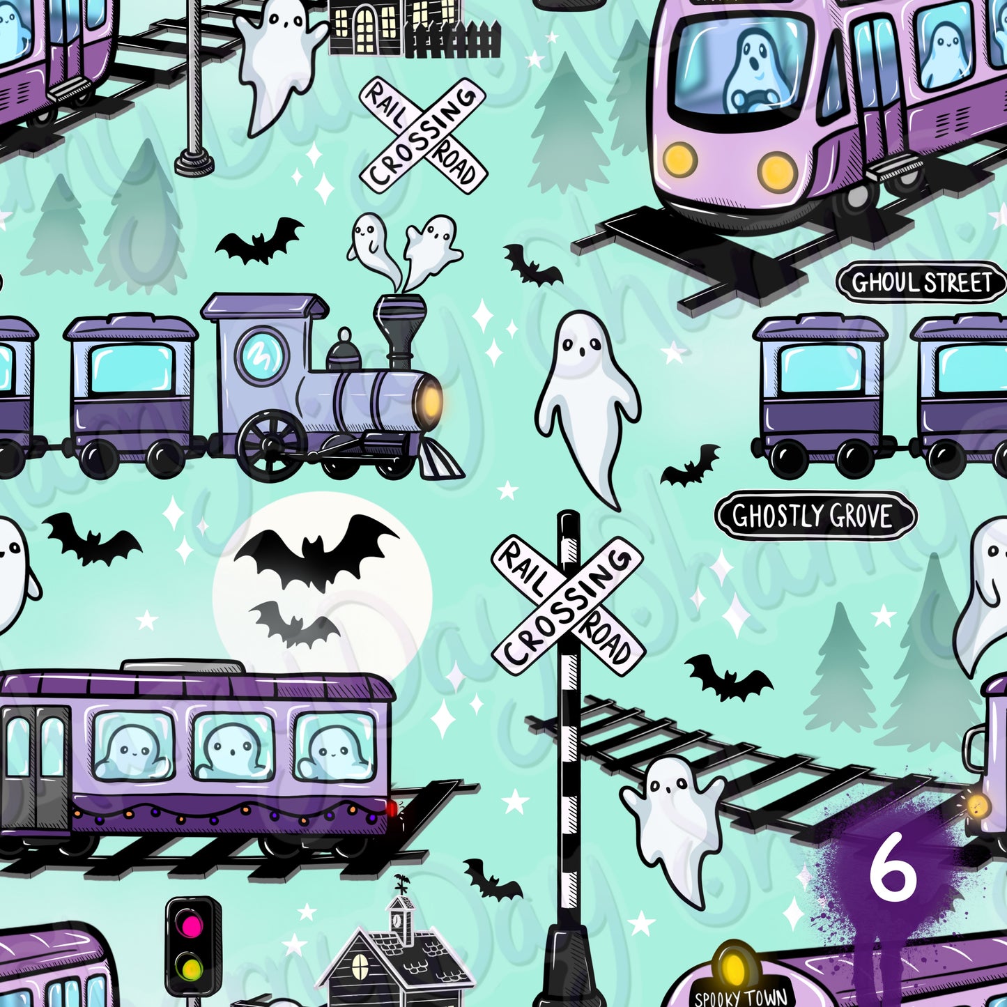 Train to Ghost Town Exclusive Seamless Pattern
