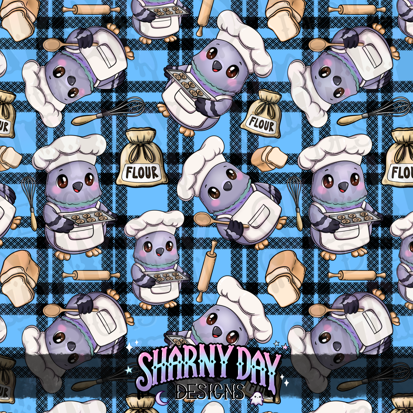 Baker Pigeon Exclusive Seamless Pattern Design