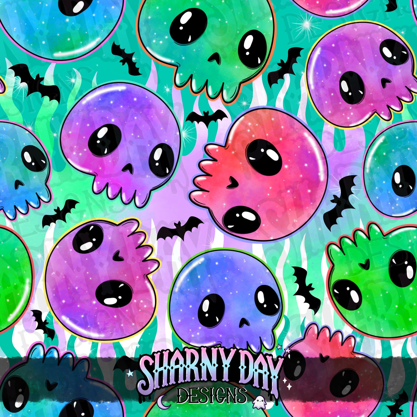 Galaxy Skulls Exclusive Seamless Pattern Design