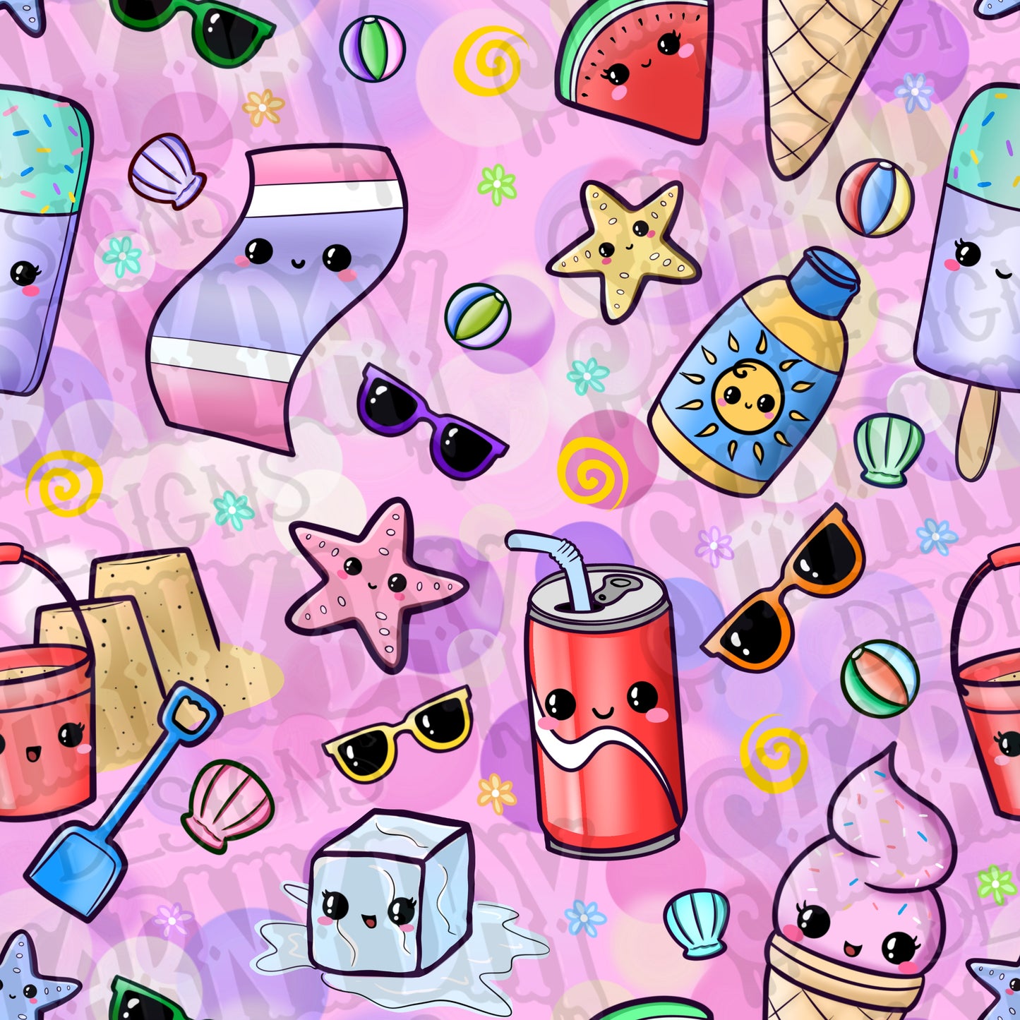 Kawaii Summer Exclusive Seamless Pattern