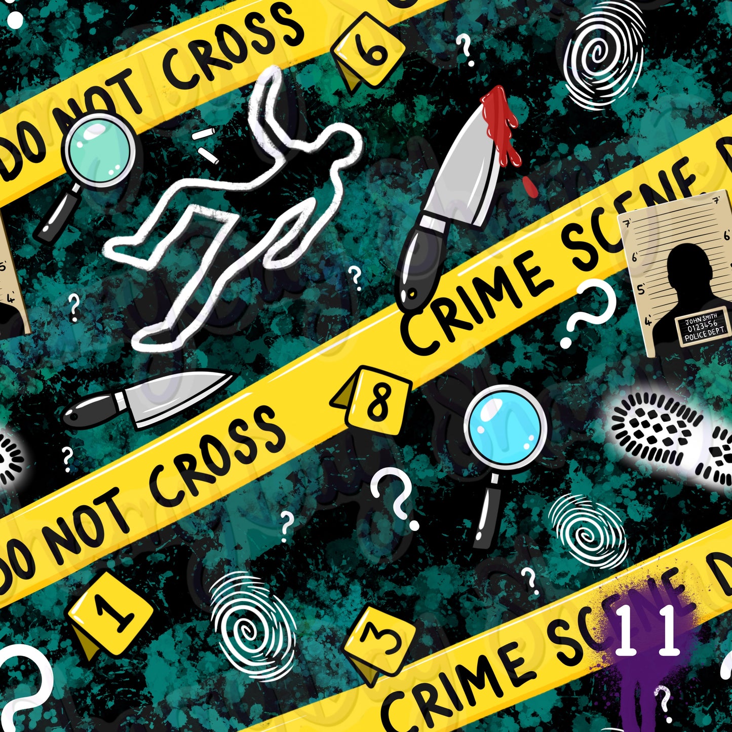 Crime Scene Exclusive Seamless Pattern