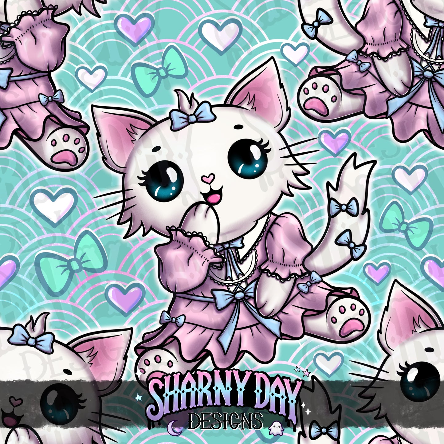 HEXTOBER - Lolita Kitty Limited Seamless Pattern - FREE SUB