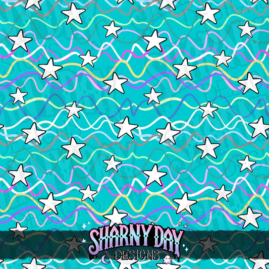 Squiggles and Stars non-exclusive Seamless Pattern Design