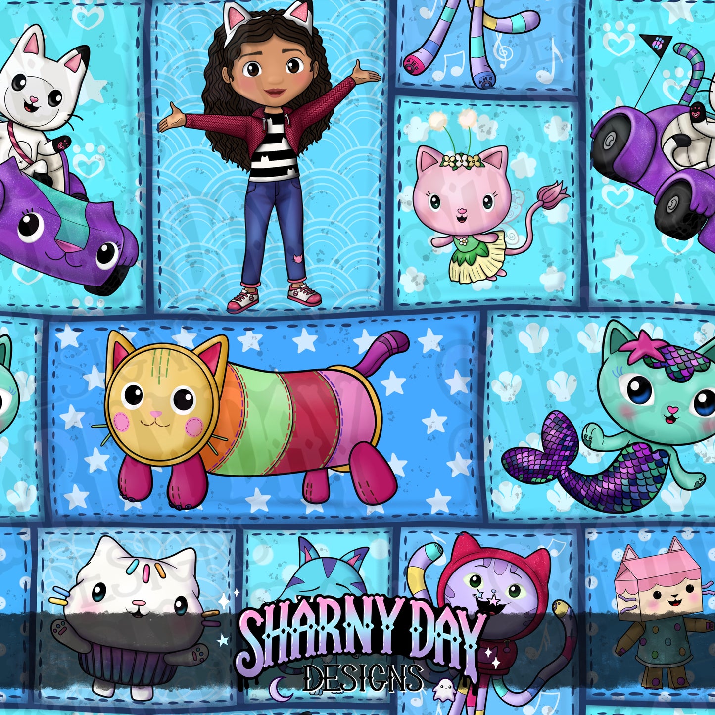 Gabby Girl & Friends non-exclusive Seamless Pattern Design