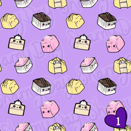 Kawaii Fondant Fancies Exclusive Seamless Pattern