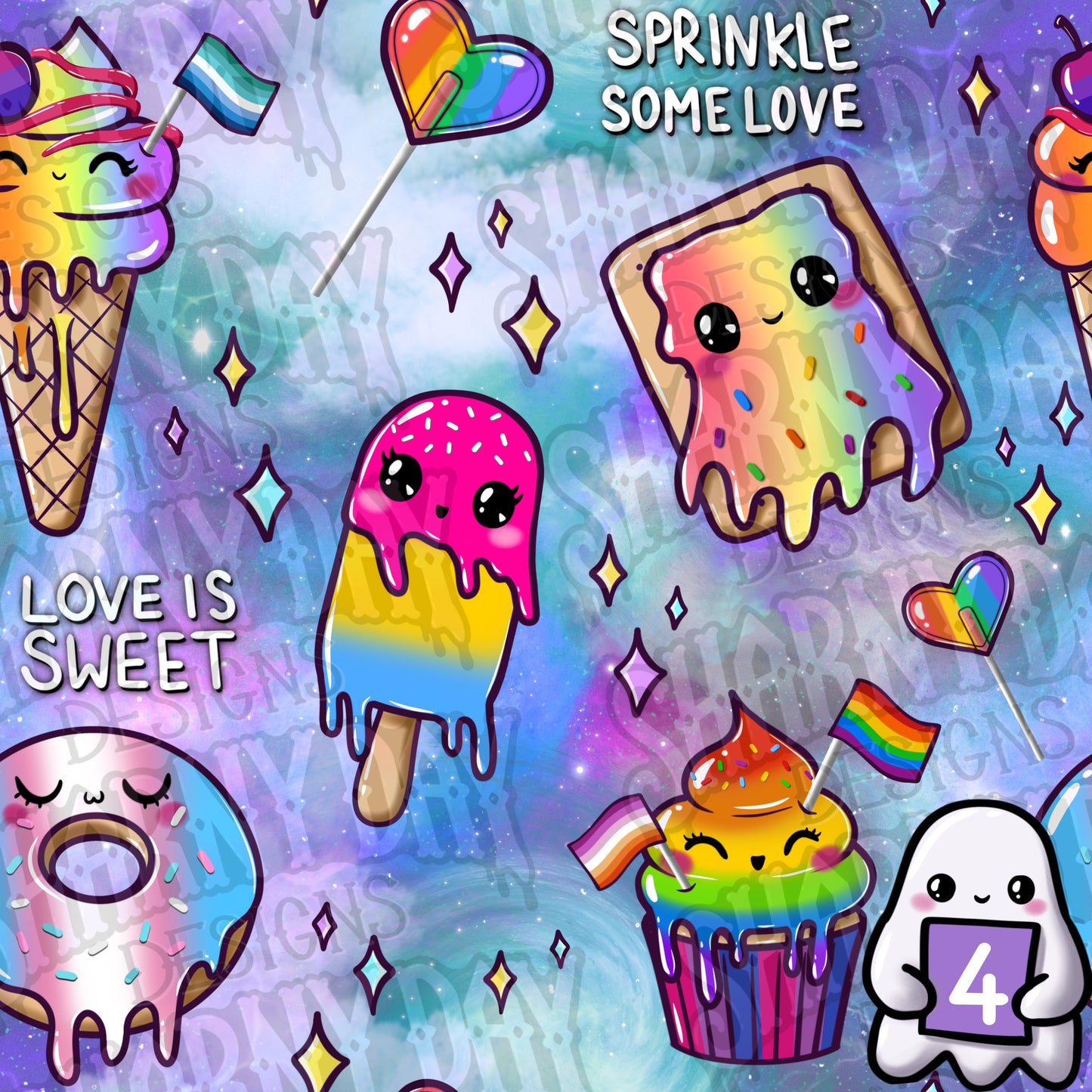Kawaii Pride Sweet Treats Exclusive Seamless Pattern